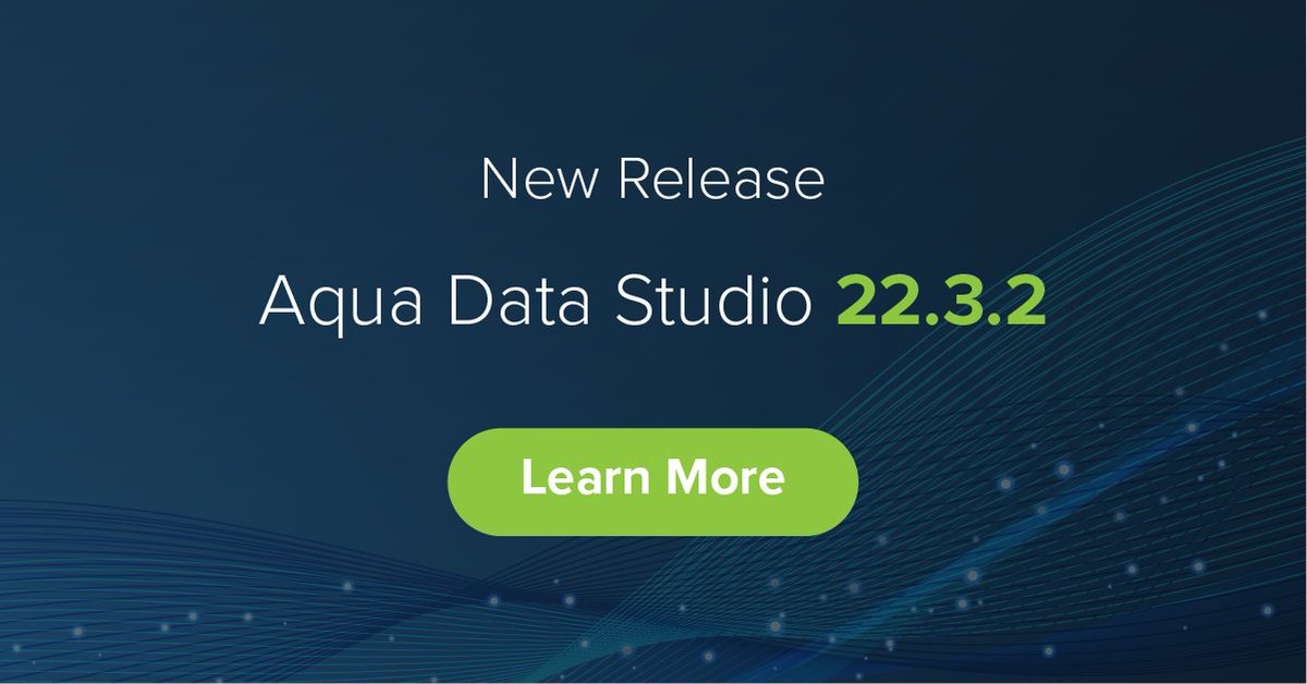 Idera_Software's tweet image. Aqua Data Studio Version 22.3.2 is now available and includes support for the macOS Ventura 13.2 operating system and IPv6 addressing, which provides enhanced security and increased product performance.
buff.ly/3MUhBsn
#aquadatastudio #macOS #ventura #sqlite #Oracle