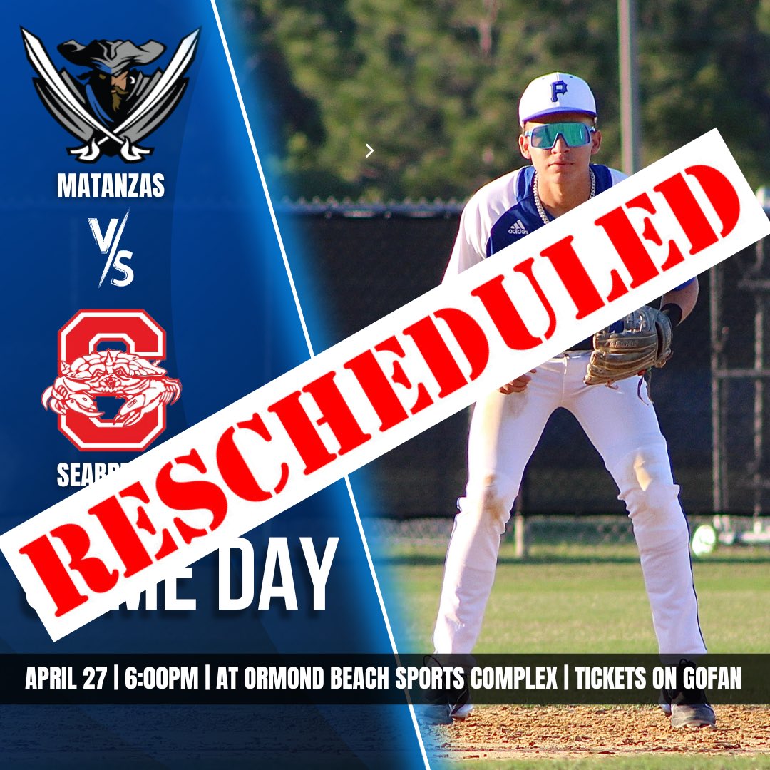 Tonight’s game against Seabreeze has been rescheduled to tomorrow 4/28 at 6pm, and will be played at HOME.