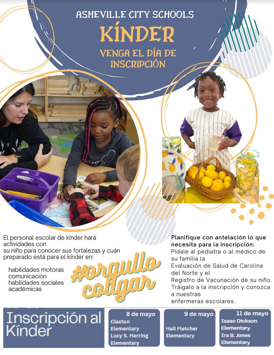 AVLCitySchools's tweet photo. Kindergarten Registration for the 2023-2024 school year is quickly approaching! If you haven't already, you will receive a call from your home school in the next few days to set up an appointment for your family. 

#ACSCougarPride https://t.co/ROxSepy2X9