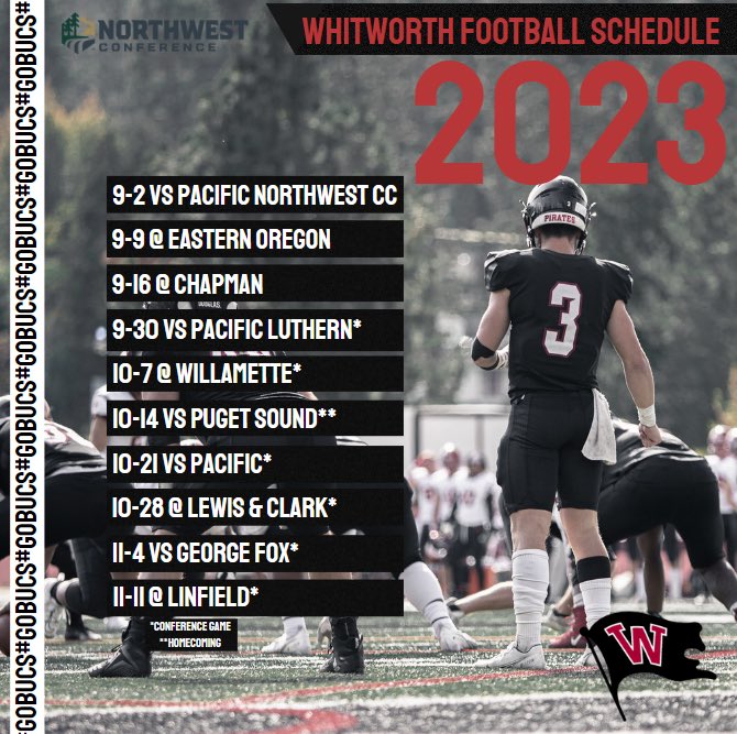 WhitworthFB's tweet photo. Announcing our 2023 regular season schedule!

#GOBUCS https://t.co/igv3uN9d0r