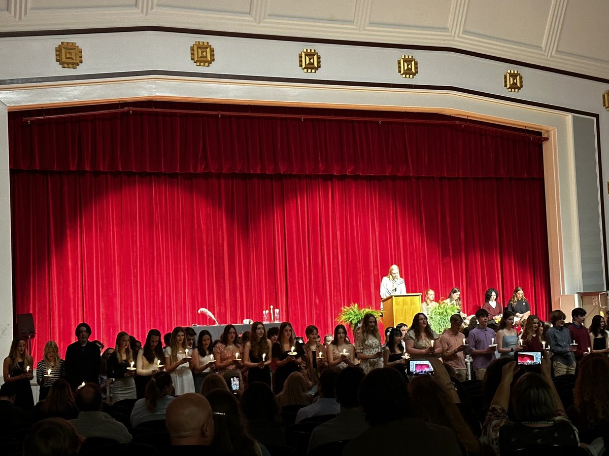 Happening now. NHS induction and senior scroll signing. #ACSCougarPride #Ashevillehigh #MomandTeacher