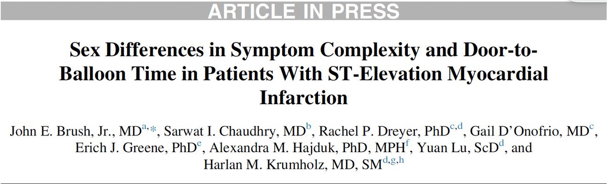 4/ In STEMI pts with D2B time ≥90 minutes or no PCI, women had more symptom phenotypes than men overall and in the young patients, but not in the older patients. Initial recognition of diagnostic possibilities is important for D2B times and may be more difficult in women.