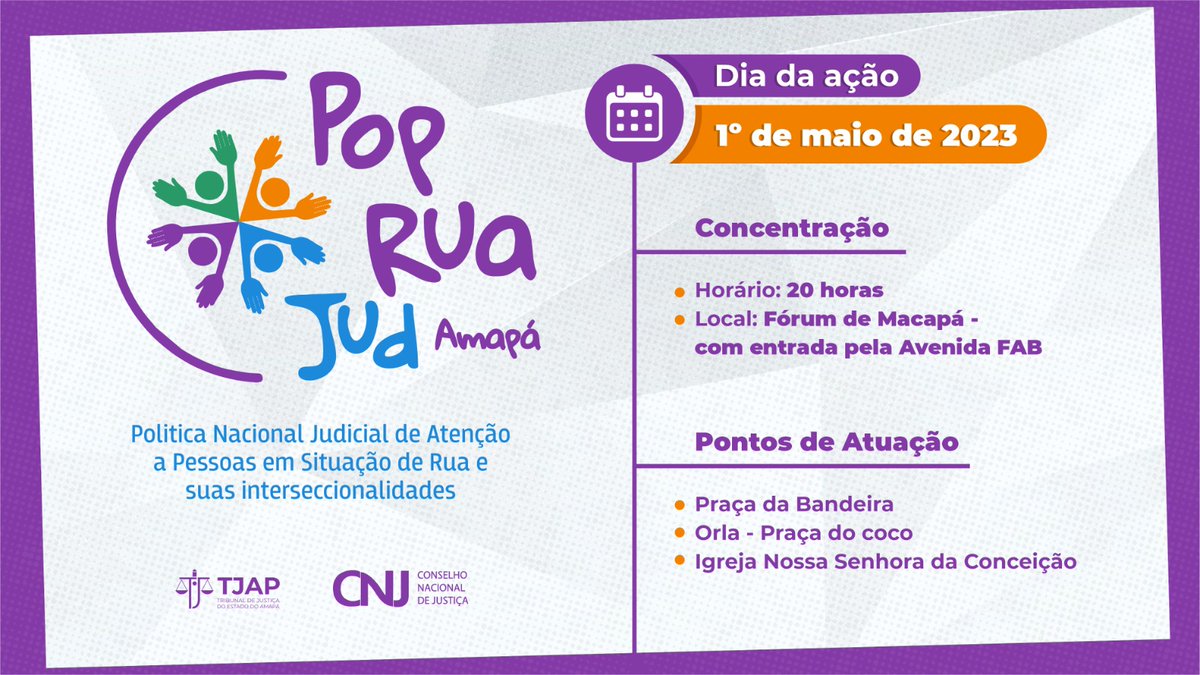 marconipimenta's tweet photo. @Tjap_Oficial Excelente iniciativa da nossa Corregedoria de Justiça, através do Des. Jayme Ferreira. No dia 01 de maio estaremos nas ruas de Macapá fazendo uma busca ativa da população em situação de rua e, na oportunidade, já  avisaremos da novidade. https://t.co/eKDLQQio9D