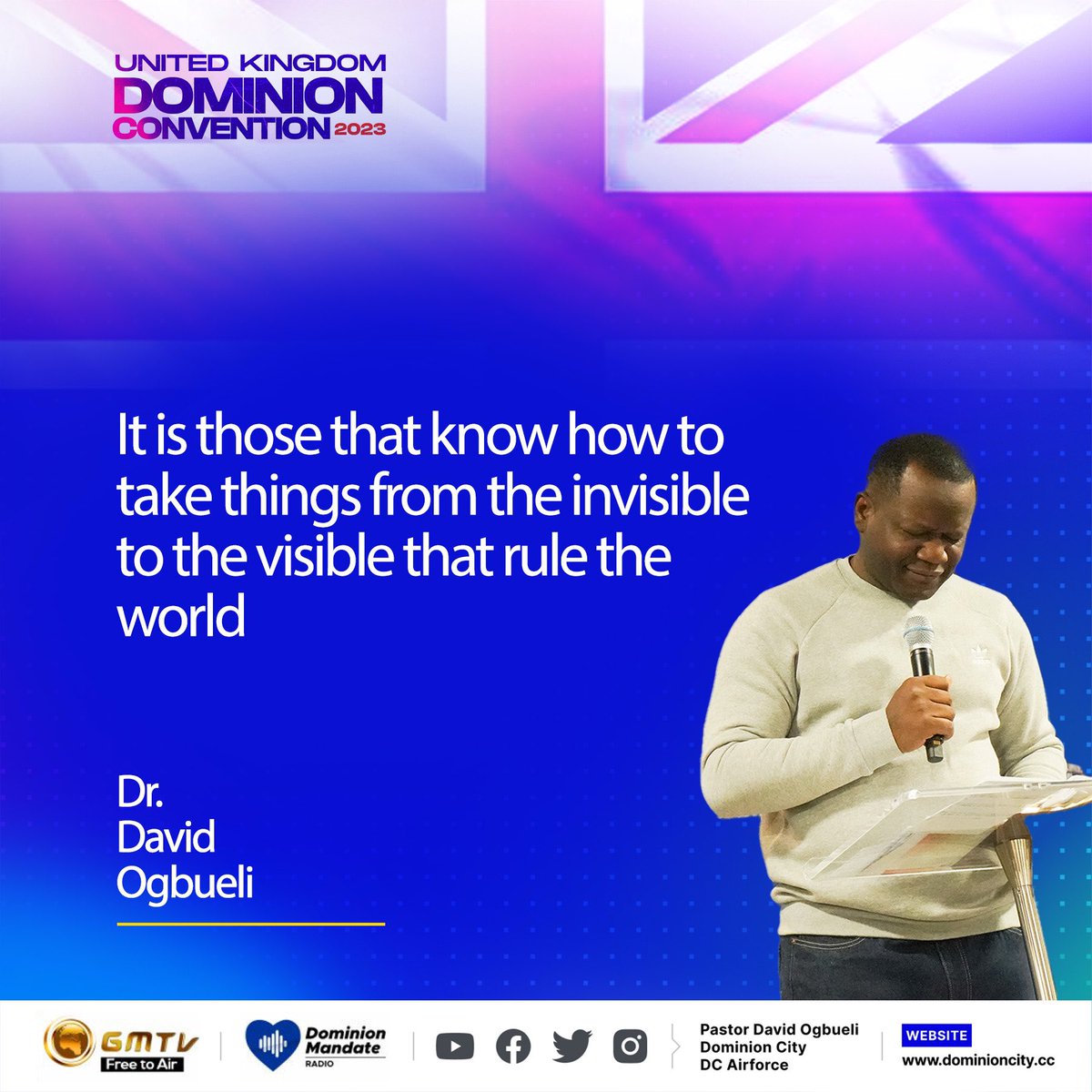 DominionCityLdn's tweet photo. Ministering Live: Dr David Ogbueli
#UKDominionConvention2023 #dominioncityuk  #pastordavidogbueli https://t.co/J6gi67JVwQ