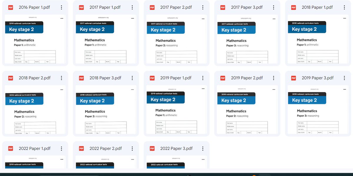 SarahFarrellKS2's tweet image. Here you can find a link to my 'badly completed' 2016-2022 Maths KS2 SATs papers that feature common mistakes and errors. Crucially, not every question is wrong! 
drive.google.com/drive/folders/…