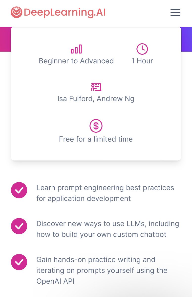 sayah_media's tweet image. Omggggg will DEF take this course! I’m too excited to sleep 😳
youtu.be/H4YK_7MAckk

#プロンプトエンジニア #プロンプトエンジニアリング
#DeepLearningAI #OpenAI
