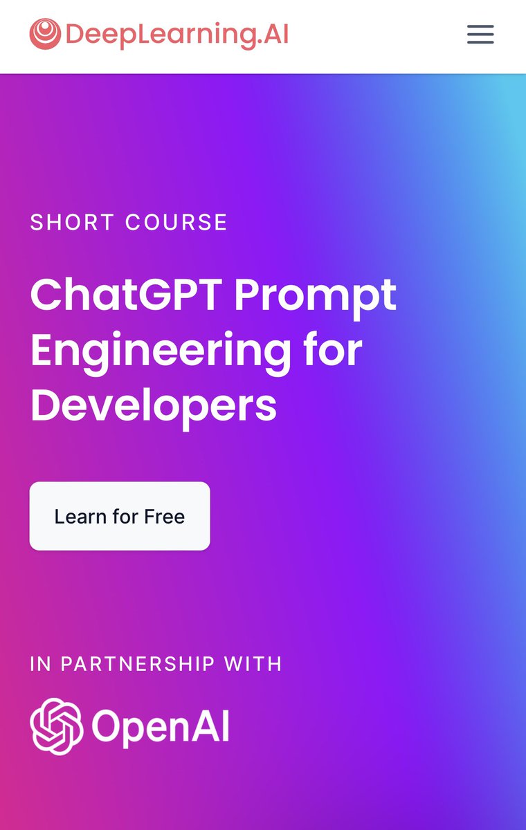 sayah_media's tweet image. Omggggg will DEF take this course! I’m too excited to sleep 😳
youtu.be/H4YK_7MAckk

#プロンプトエンジニア #プロンプトエンジニアリング
#DeepLearningAI #OpenAI