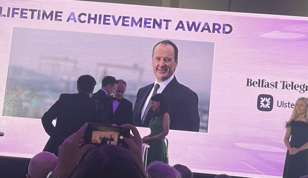 Delighted to report that Howard Hastings has been awarded the lifetime achievement award @BelTel_Business awards 2023 #BelTelAwards - Great recognition for a great supporter of Tourism!