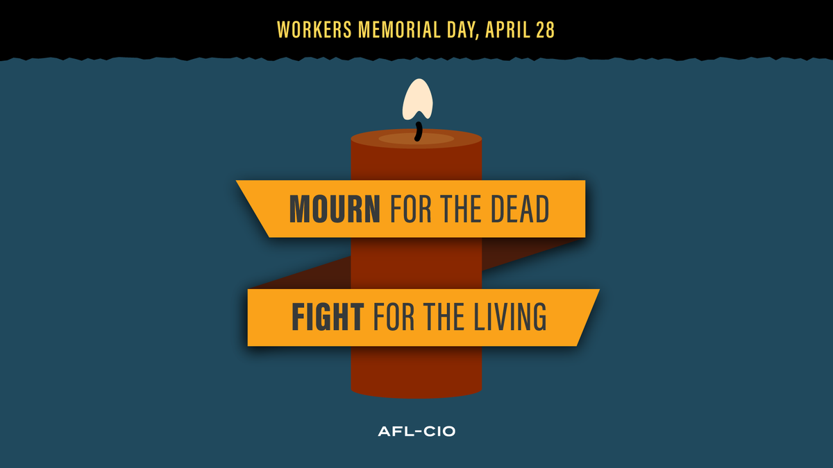 On #WorkersMemorialDay, we remember and pay tribute to those who have lost their lives on the job or who have been injured or made sick.

We call for an end to the unnecessary deaths of our brothers, sisters and union siblings, and action to prevent them.