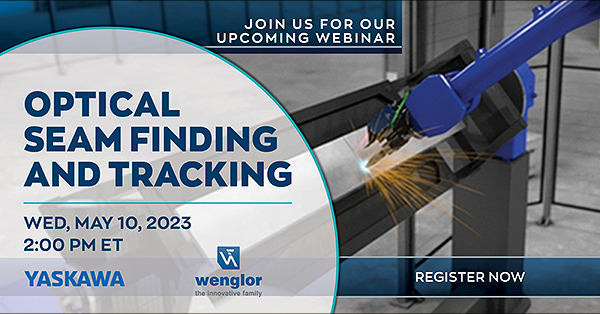 MfgNewsWeb's tweet image. A May 10 webinar by @Yaskawa_Motoman will feature guest hosts from Wenglor Sensoric. Attendees will learn how to fully automate weld seam tracking for the utmost quality &amp;amp; precision!
motoman.com/en-us
tinyurl.com/2tuz7bex
#seamfinding #seamtracking #robots #robotics
#mfg