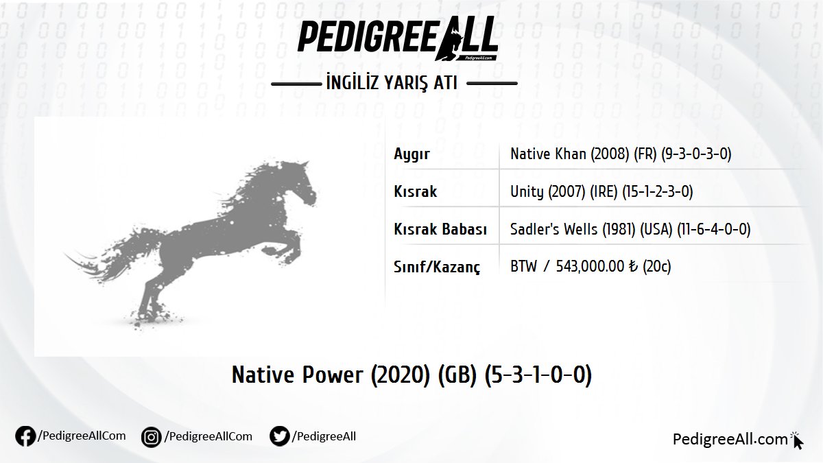 Ankara'da koşulan 1900 metre çim pistteki KV9 koşuyu NATIVE POWER by Native Khan kazandı.

pedigreeall.com/native-power-g…