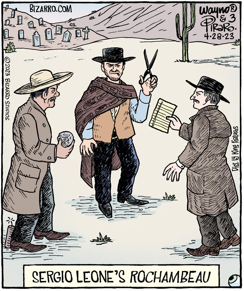 Waynocartoons's tweet photo. The Rough, the Flat and the Pointy
#comics #cartoons #western #spaghettiwestern #morricone #sergioleone #rochambeau #bizarro https://t.co/4fSzCvBqTk