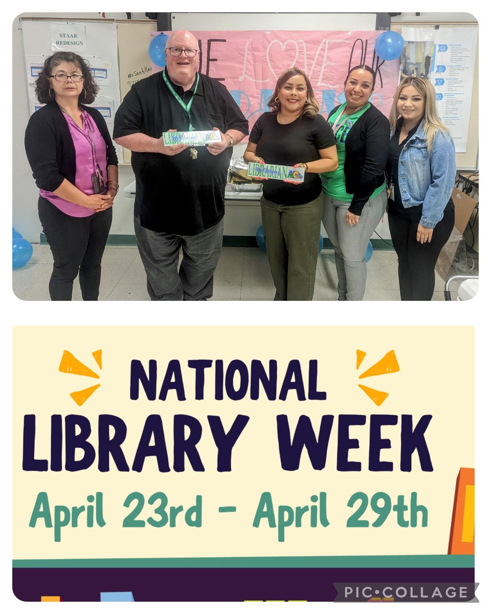 Happy National Library Week to our Montwood Librarians & Staff. Thank you for creating a welcoming learning space for our students #TeamSISD #Excellence #LibraryWeek @DMacon_MHSReads @JMarquez_LMS