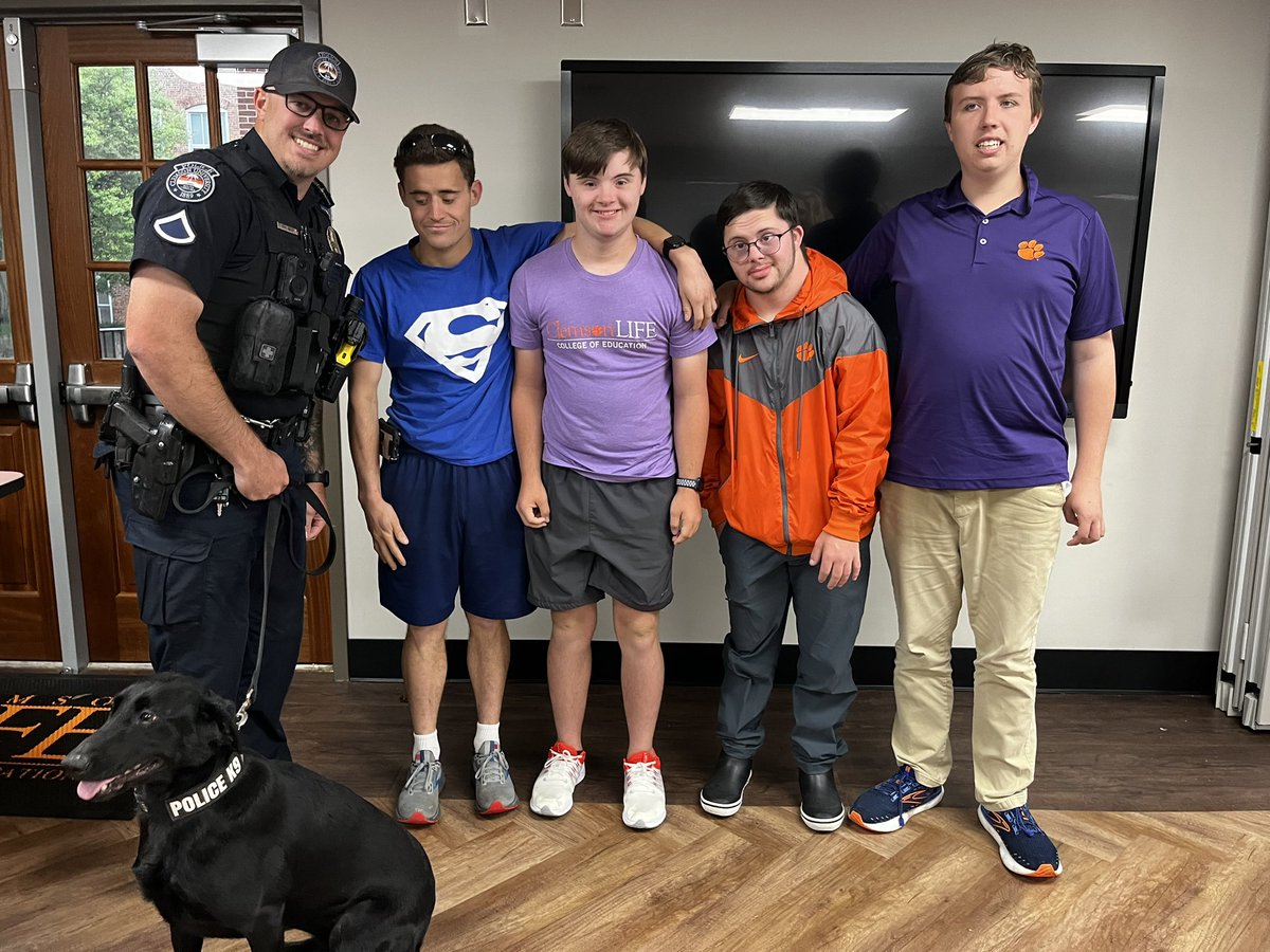 Thanks to Officer Best &amp; his K9, Luna, for coming to talk to our freshmen and sophomores this morning. We learned about being safe on campus and the many ways they keep Clemson safe!