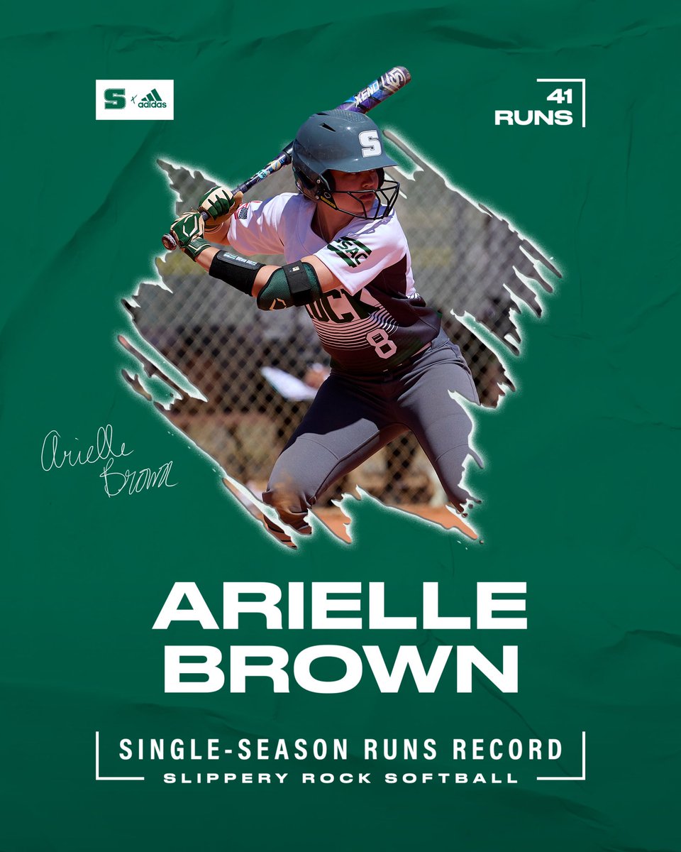 Rock_Athletics's tweet photo. SB: With her three runs entering the top of the seventh inning against Seton Hill, Arielle Brown becomes the programs leader in runs scored in a single season with a total of 42 currently! https://t.co/tLgZo96JtA