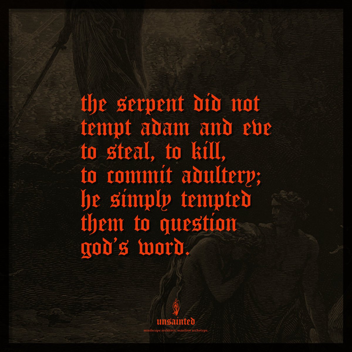 unsainted_____'s tweet photo. Verily, I say unto thee, the power of thinking is a great gift bestowed upon thee. It is through the pursuit of knowledge and understanding that thou shalt awaken to the truths of the world and of thyself. https://t.co/mOapKYpWh1