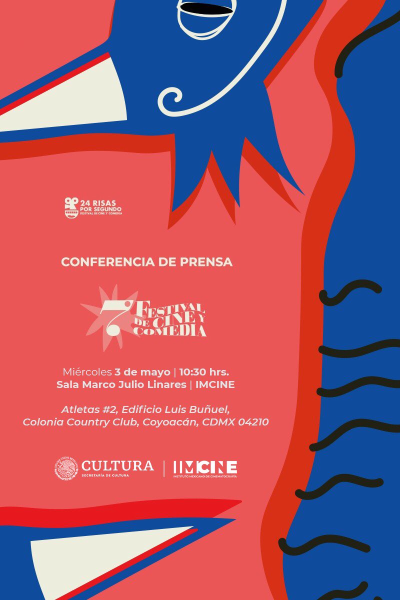 A toda la #prensa les queremos hacer la invitación a nuestra conferencia.
La cita es el miércoles 3 de mayo, a las 10:30hrs, en la Sala Marco Julio Linares, <a href="/imcine/">IMCINE</a> 
Ya listas y listos para disfrutar de la #comedia a todo lo que da. #cine #cdmx