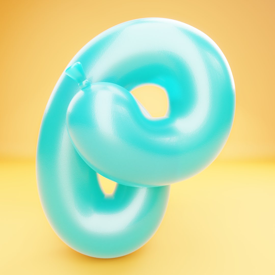 peterlundblad's tweet photo. a goofy cursively P for #36DaysOfType #Blender3d https://t.co/hyC2U2mdSO