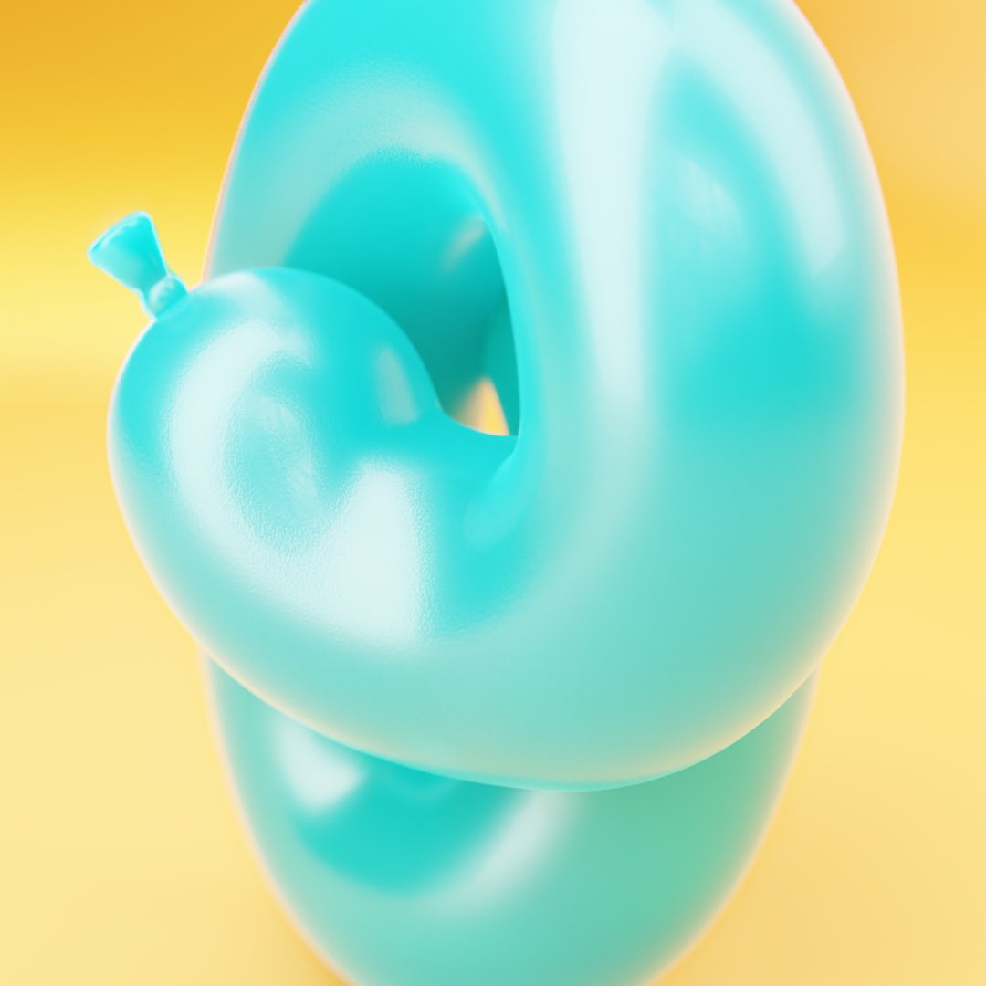 peterlundblad's tweet photo. a goofy cursively P for #36DaysOfType #Blender3d https://t.co/hyC2U2mdSO