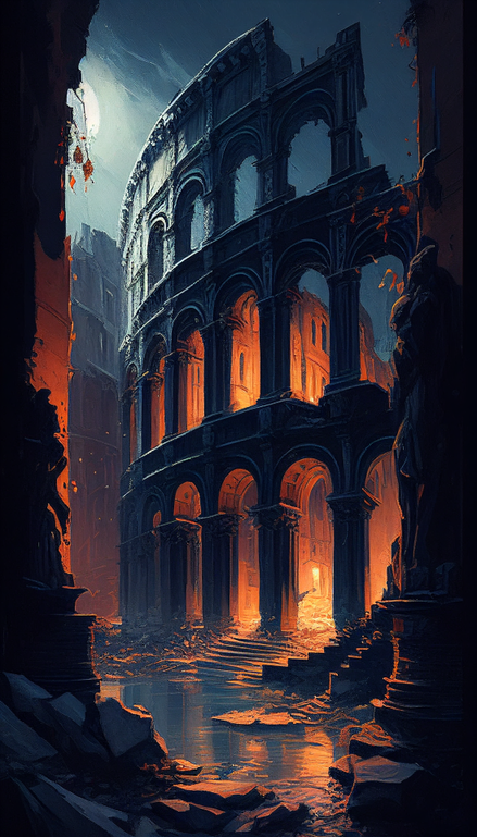 icopixelcraft's tweet photo. Burning Legacy: The Ancient Colosseum's Demise via
@artstationhq
https://t.co/63AGb3RsC2 #poster #ancientstructure #colosseum #posteridea  #romanticruins #michaelmalm #darkcyan #orange #architecture #digitalart #colorful #artwork #design #illustration #art #ArtistOnTwitter https://t.co/labZcjVbWd