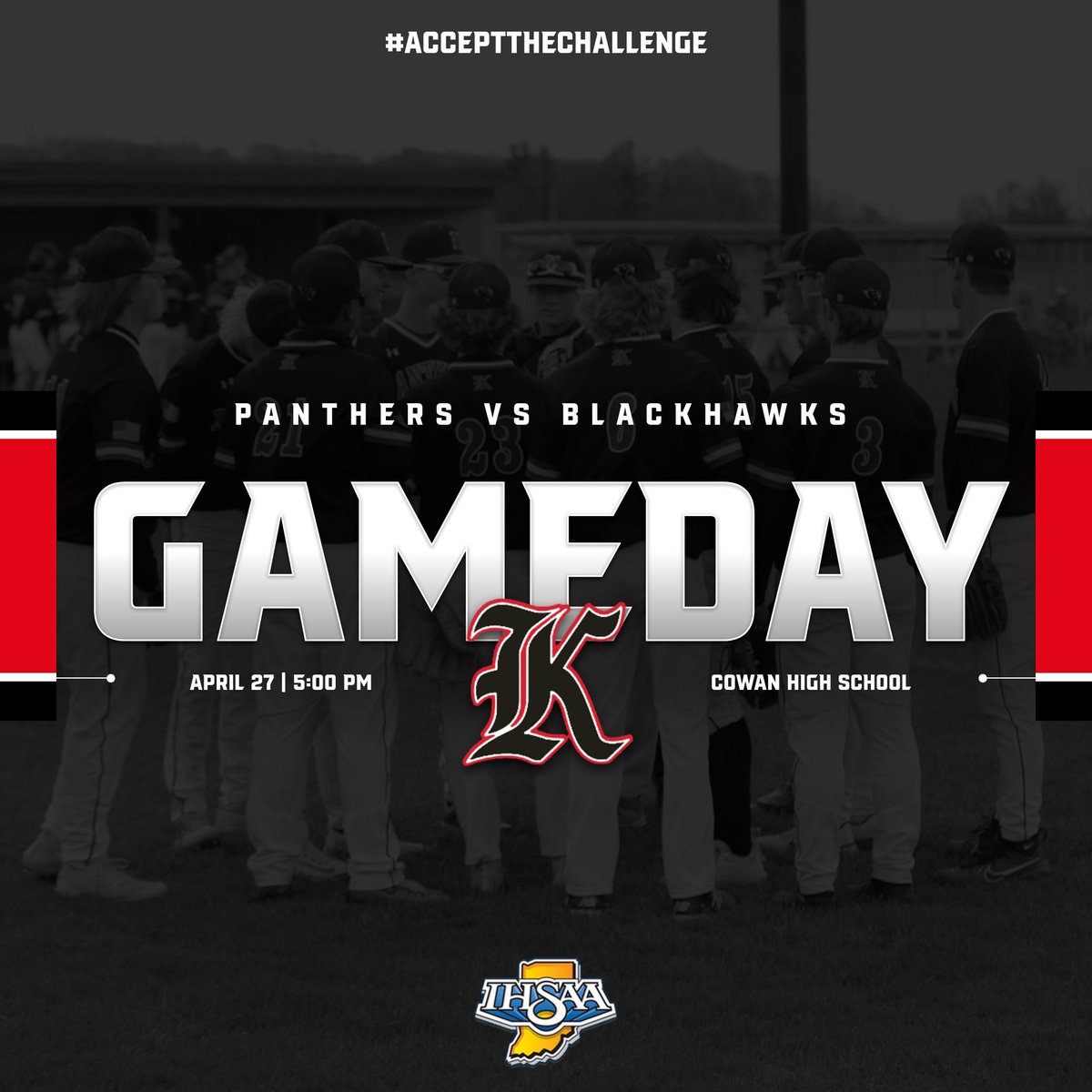PANTHER BASEBALL GAMEDAY! 
ON THE ROAD: 🚌@Blackhawk_Base (8-5)
🕔5:00 PM
Forecast: ☁️65°
#WeAreKtownBSBL ⚾️
#PantherPride🐾 #Expect2Win #AcceptTheChallenge 🇺🇸