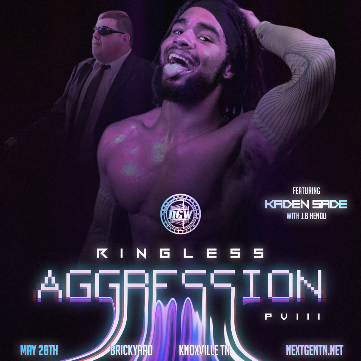NextGenTN's tweet photo. Kaden Sade returns to NGW with JB Hendu in his corner at Project Violence 3: Ringless Aggression!

NO RING and NO RULES!

Sunday May 28th from the Brickyard Bar &amp; Grill in Knoxville, Tennessee! 

THIS IS A 18+ BAR SHOW!

Tickets available at:
https://t.co/p3JJsjUtvU https://t.co/X2gywpFWbJ