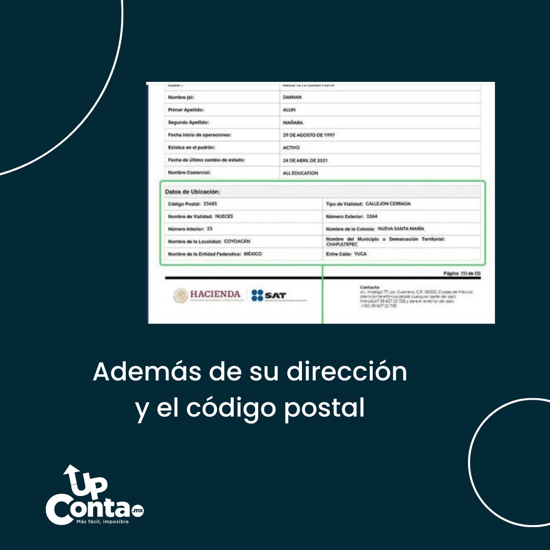 ¿Para qué sirve la Constancia de Situación Fiscal? Además de incluir el RFC de tu cliente, incluye datos como su dirección y código postal, los cuales debes incluir en el CFDI 4.0 

#upcontamx #constanciasituaciónfiscal #cfdi40