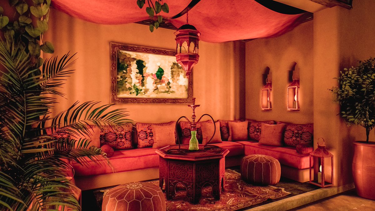 Neomance's tweet photo. The Night Falls Upon A Moroccan Home
モロッコの家庭に降り注ぐ夜

World : Moroccan Riad （night）
Author : Okabintaro
#VRChat #VRC #VRChat_world紹介
#VirtualPhotography #Neo写真 https://t.co/P9vYaizccW