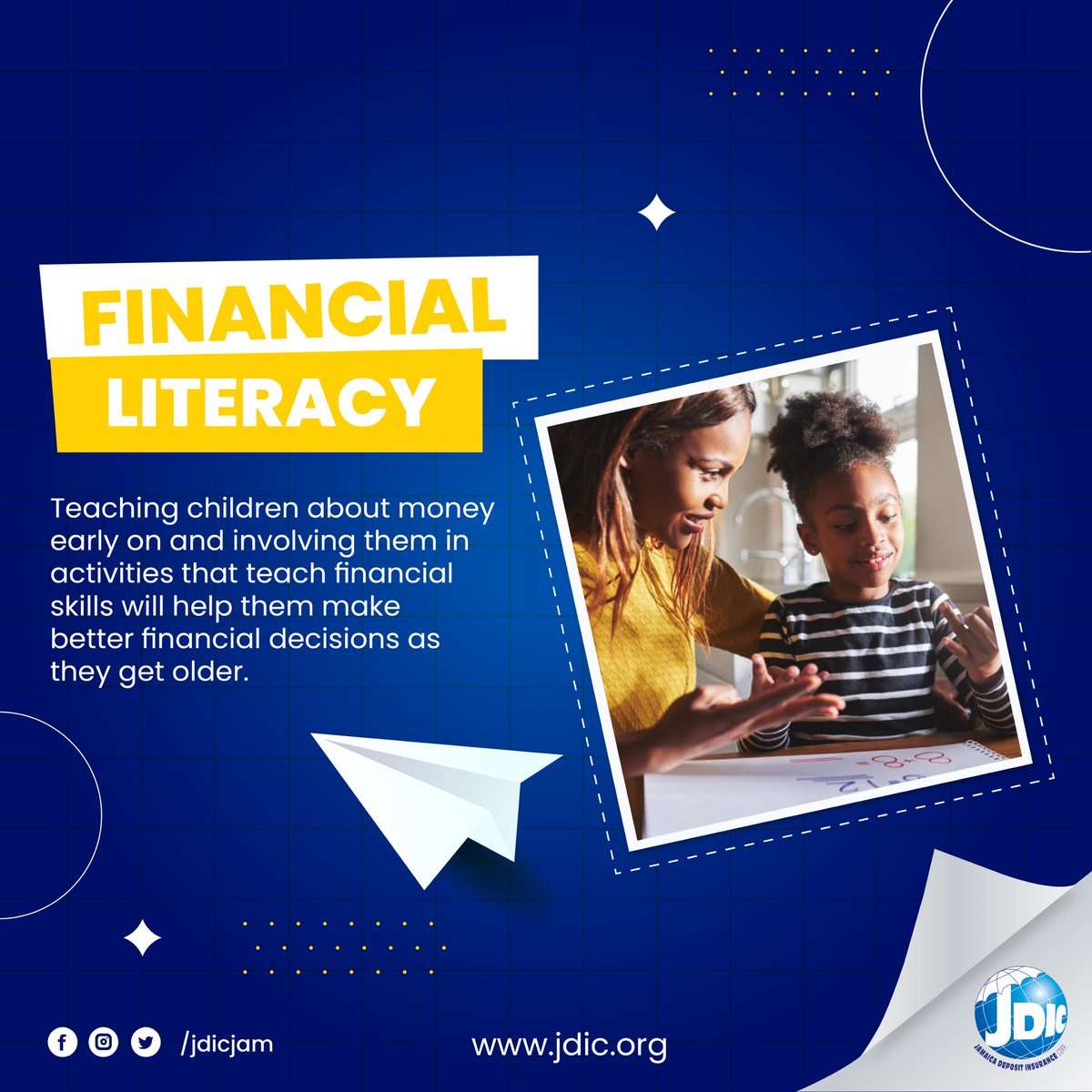 JDICJam's tweet image. Start your children on the path to financial success early!  By starting financial literacy conversations early, you can help them develop a strong foundation that will serve them well as they grow older. 
#JDIC. #financialliteracy #aprilisfinancialliteracymonth