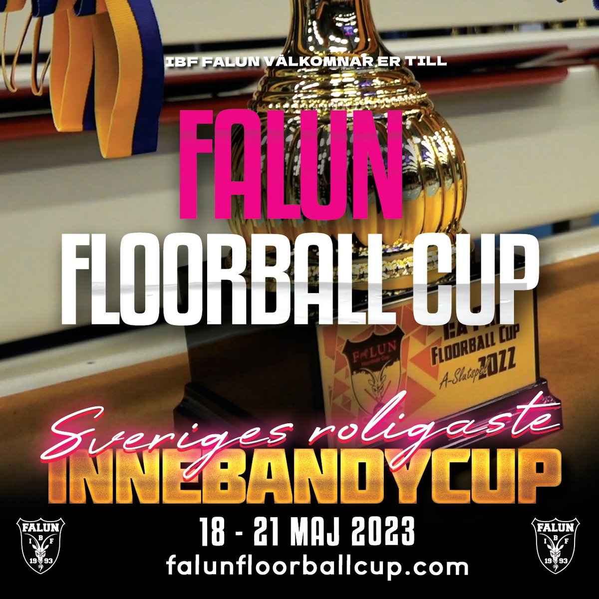 IBFFalun's tweet photo. Säsongen slut? Inte riktigt än!
För er som är sugna på mer innebandy (och ärligt talat, vem är inte det?) så spelas Falun Floorball Cup den 18 21 maj, anmälan är öppen till och med måndag den 1/5. Anmäl er nu och avrunda säsongen med ett kul cupäventyr! #ibffalun #oxdog https://t.co/9MBeLt7wwj