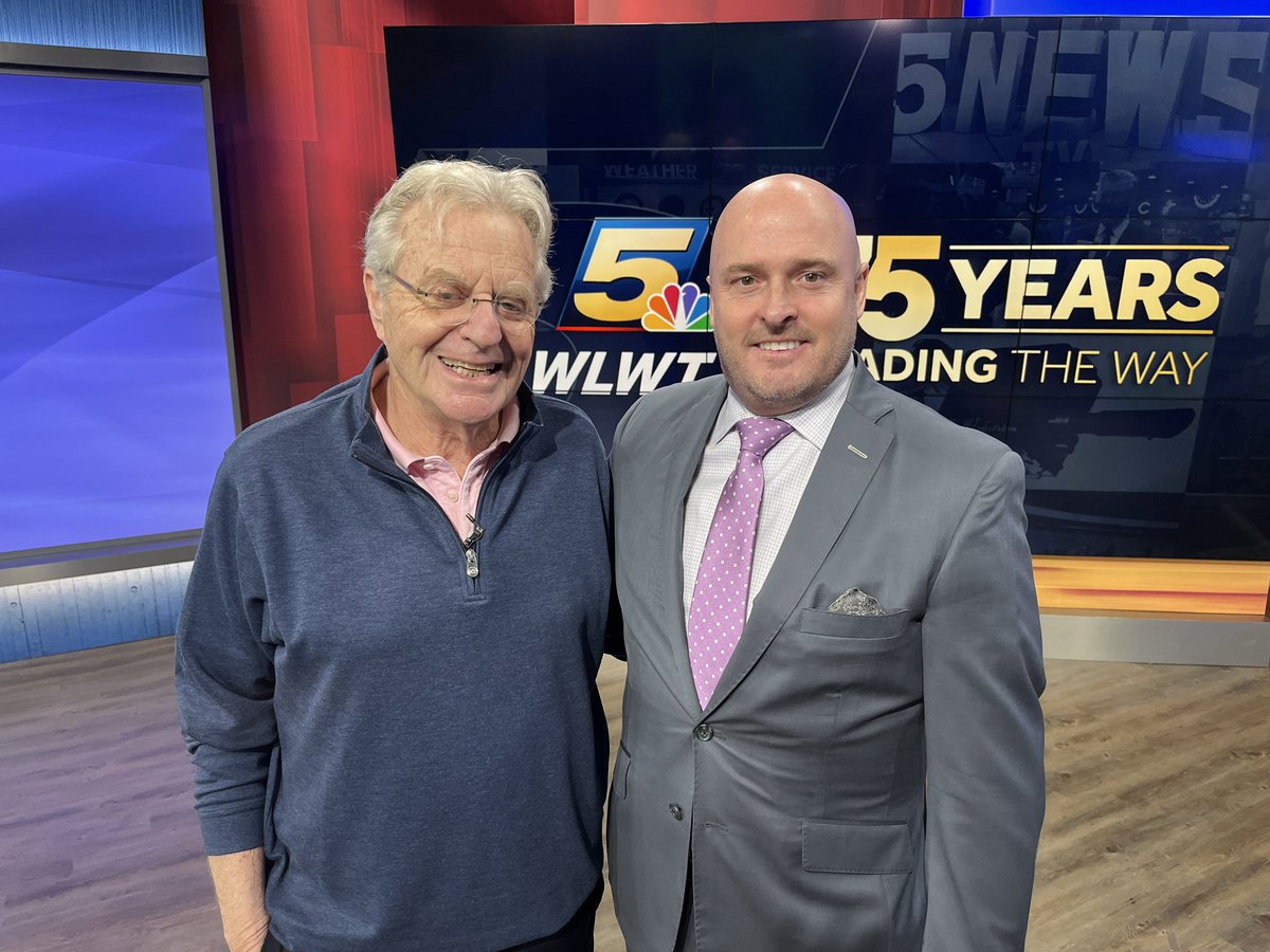 BrandenWLWT's tweet photo. Talented.  Humble.  And an all around great person!  Remembering a @WLWT broadcast legend, and Cincinnati icon @jerryspringer.  He will be missed by all fortunate enough to have known him! https://t.co/viuWjv93Vy