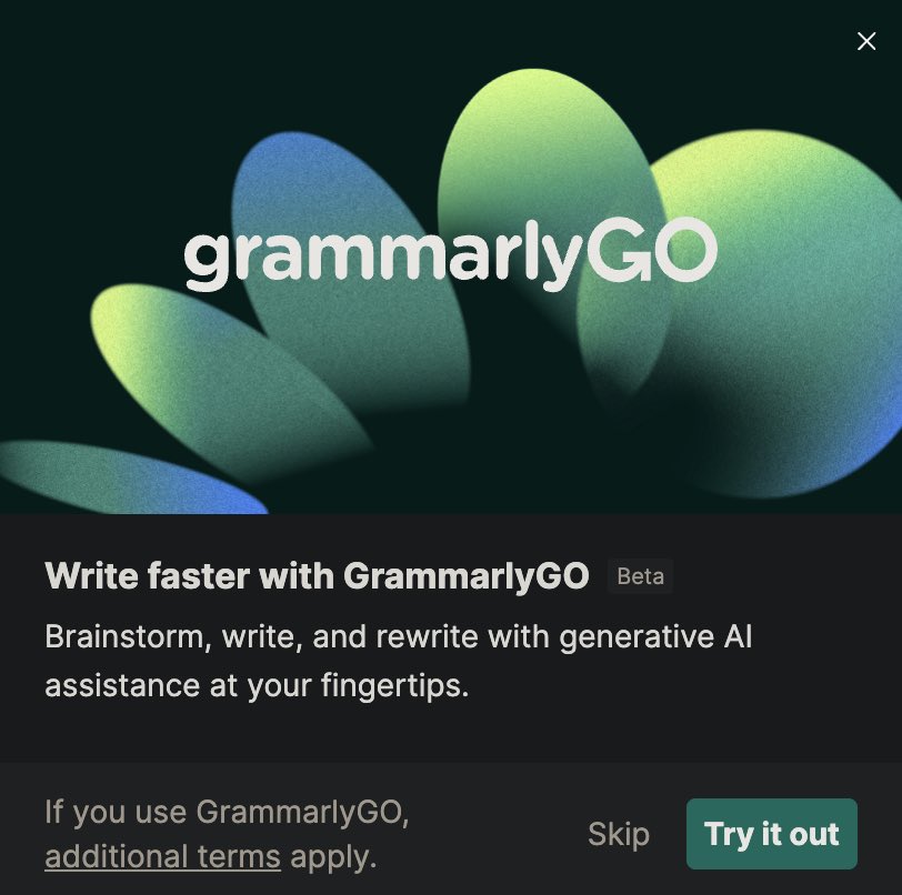 1998design's tweet image. Just tried @Grammarly #GrammarlyGO 
Nice and easy to use 👏