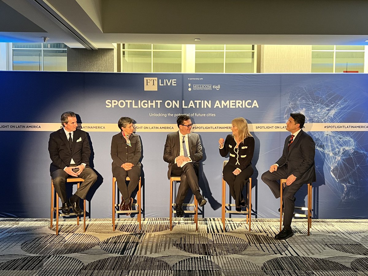 karimlesina's tweet photo. We did it again. 4th event with the @ftlive @Millicom moderated by the great @mj_stott with an incredible list of speakers from @ClaudiaLopez @CosseCarolina @RQuinonezL @igoldfajn @AMBSHolliday . Discussion was centered This week, in partnership with @Millicom we are hosting on how #collaboration across state and private sectors can ensure #LatinAmerica cities benefit from digital ecosystems. Soon online. #CitiesSummit #SpotlightLatinAmerica