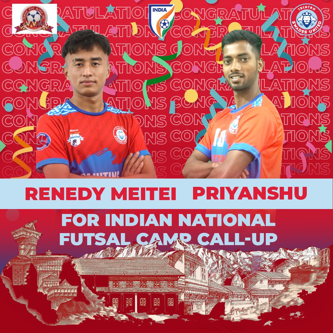 TechtroSUFC's tweet image. A moment of Pride! 😍

Our lads Renedy Meitei and Priyanshu have impressed all eyes and have been called up for the Indian National Futsal Camp! 😍🥳

#techtro #techtrofootball #techtrofutsal #indianfootball #indianfutsal