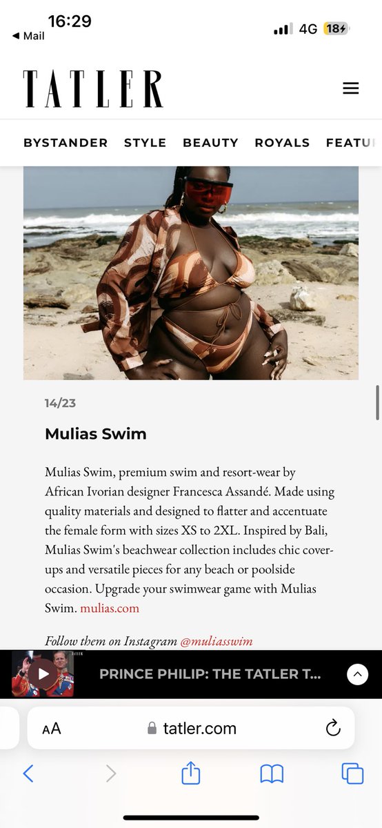 Saintcesca's tweet photo. 🥳🥳🥳 My brand @MuliasSwim is officially featured in a @CondeNast publication, @Tatlermagazine 💗🙌🏽🥹🫶🏽 https://t.co/M9yrN2F16B