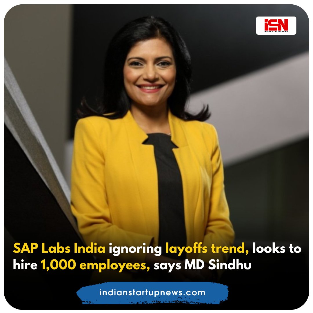 indstartupnews's tweet image. SAP Labs India is looking to hire nearly 1,000 employees in 2023 and has plans to invest in developing various AI technologies, according to Senior VP and MD Sindhu Gangadharan.

#hiring #saplabs #employees #job #india #employment #ai #technology #company #news