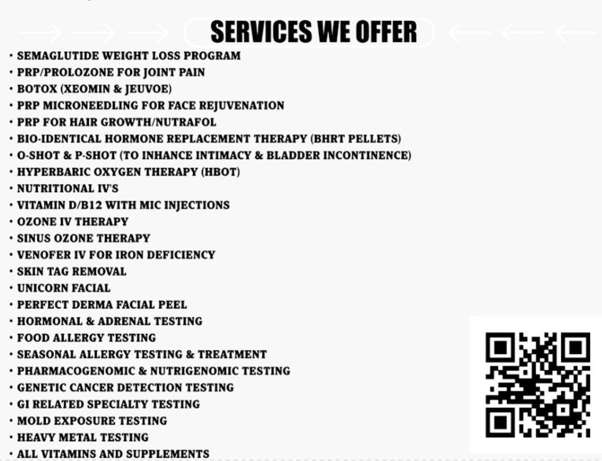 fusionmedcare's tweet image. We are happy to announce all the in-office services we now offer!
#healthylifestyle #fusionmedicalcare #nutritionalivtherapy #botoxfacial #prptreatment #evexipel #bhrtpellets #semaglutideinjections