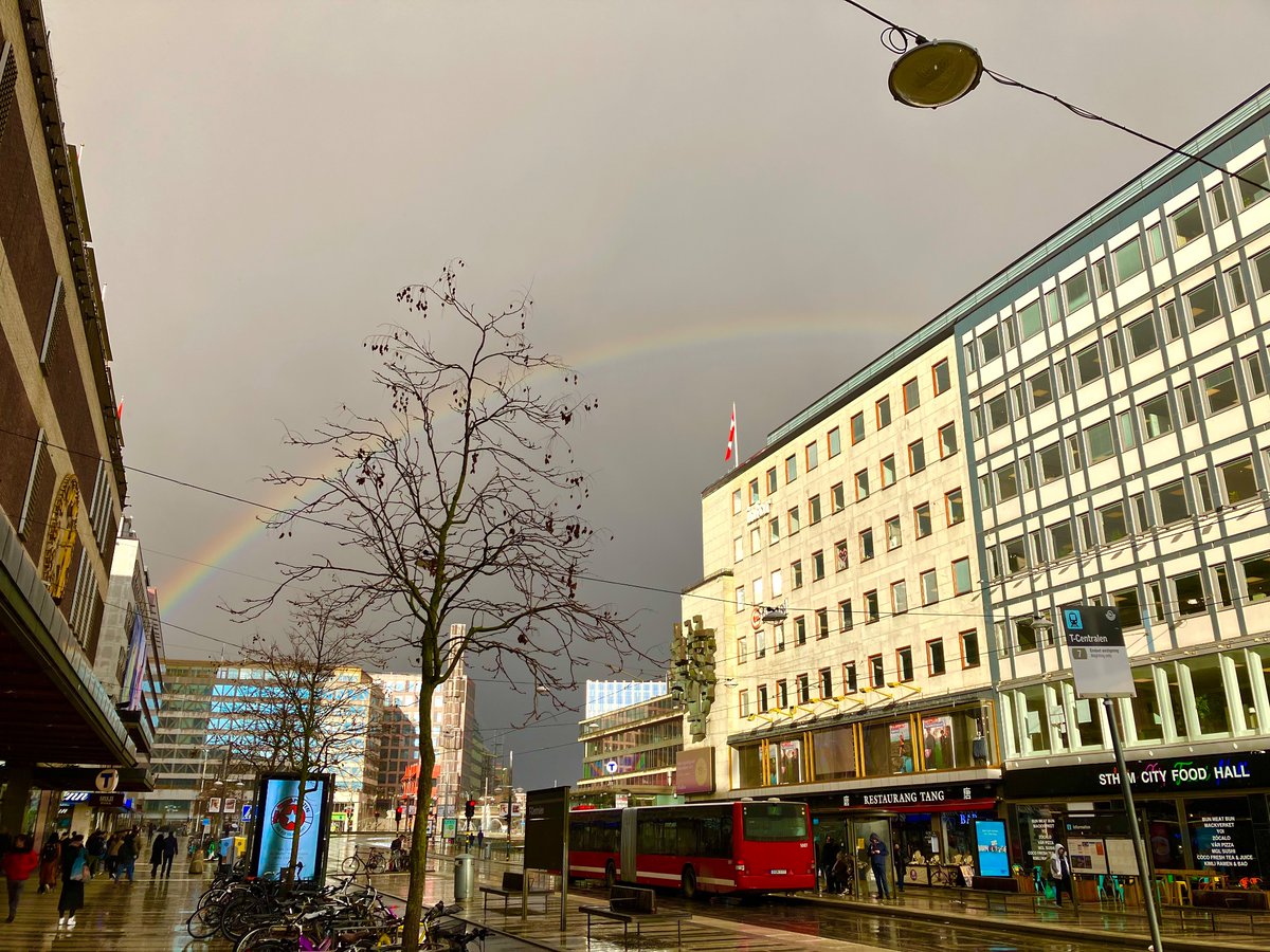 Nice to see a rainbow over @CanadaSweden on this fine Spring day in Stockholm. Warmer days are coming soon.