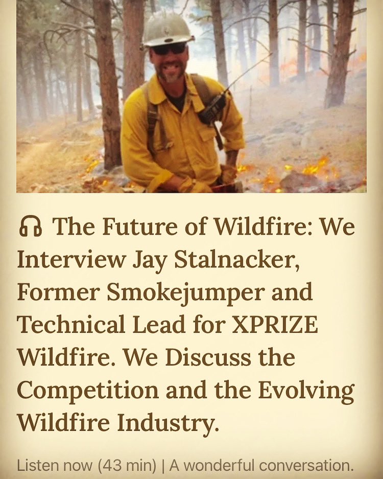 New Episode out: The Future of Wildfire. 
Link below in the thread and in my bio.

Jay Stalnacker has 25 years of government and private industry health, safety, disaster, and emergency management services.

His experience in emergency and disaster management includes serving as…