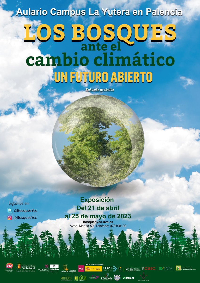 BiblioPalencia's tweet photo. "Los bosques ante el cambio climático: un futuro abierto" es una interesante exposición que puedes visitar en el aulario de @UVaPalencia hasta el próximo 25 de mayo.

@BosquesYcc https://t.co/oOCjMqArY8