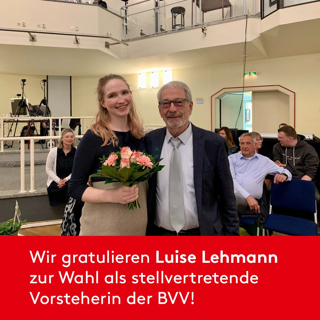 spd_bvvmahe's tweet photo. Unsere Verordnete Dr. Luise Lehmann ist neue stellvertretende Vorsteherin der BVV. Wir gratulieren ihr und wünschen viel Erfolg bei den anstehenden Aufgaben! #BVVMaHe https://t.co/nwhsQbesmR
