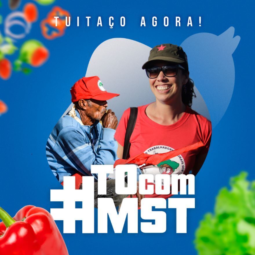 MST_Oficial's tweet image. PARTICIPE AGORA DO TUITAÇO #TôComMST 🤳🏾

🤝🏾 Começando a ação de apoio à Reforma Agrária, o direto à terra e à produção de alimentos saudáveis. 

🤳🏾 Use a tag #TôComMST
✊🏾 Siga, acompanhe a compartilhe o MST no Twitter: /MST_Oficial

#TôComMST