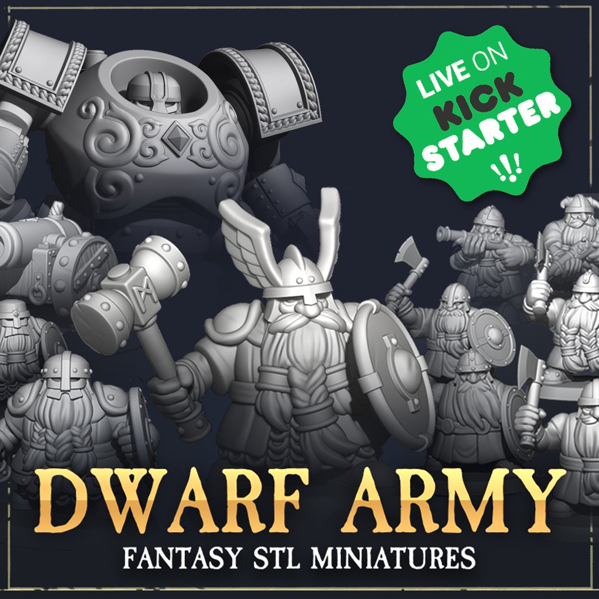 Dwarf army NOW LIVE on Kickstarter! Don't miss out!
kickstarter.com/projects/19567…
#3dprinting #wargaming #miniaturepainting #DigitalArtist
