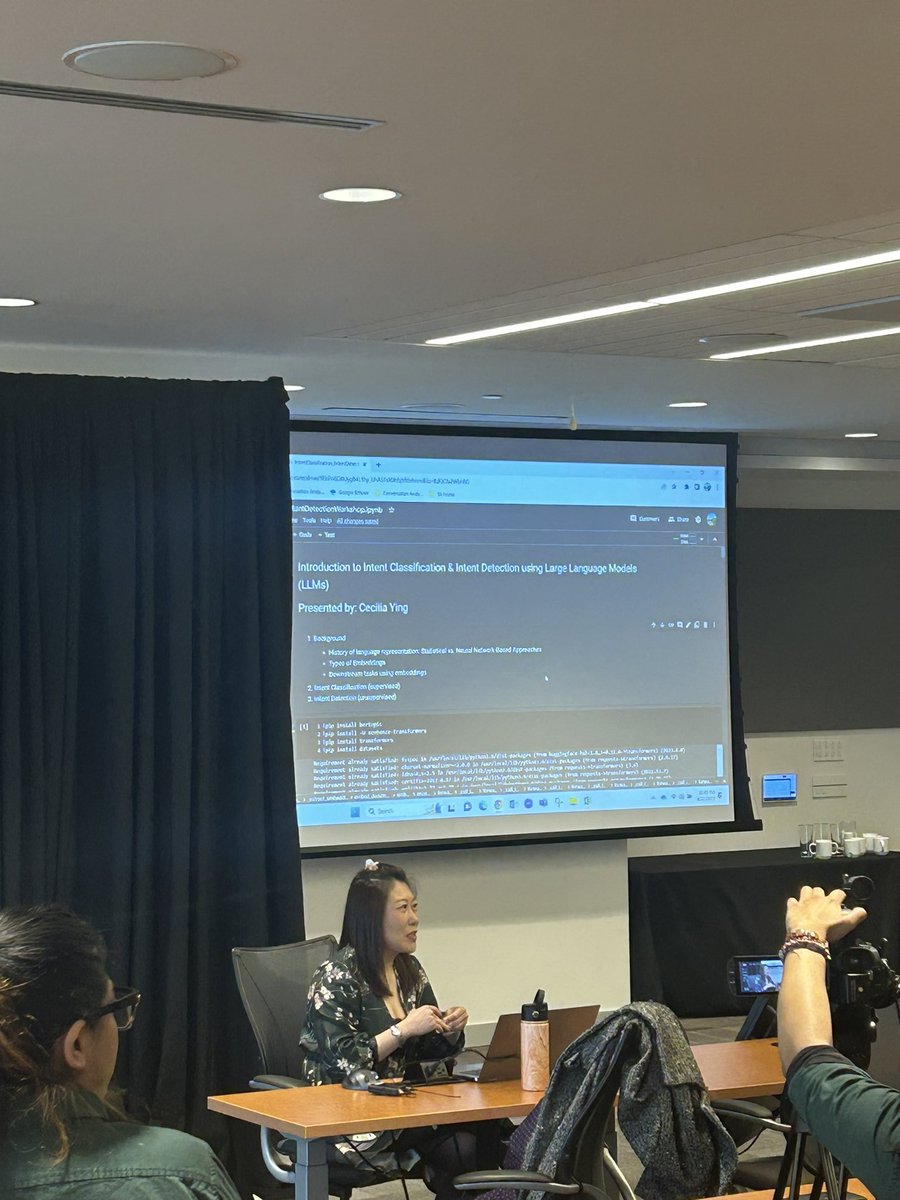 Cecilia Ying leading an exciting workshop on intent classification with LLMs