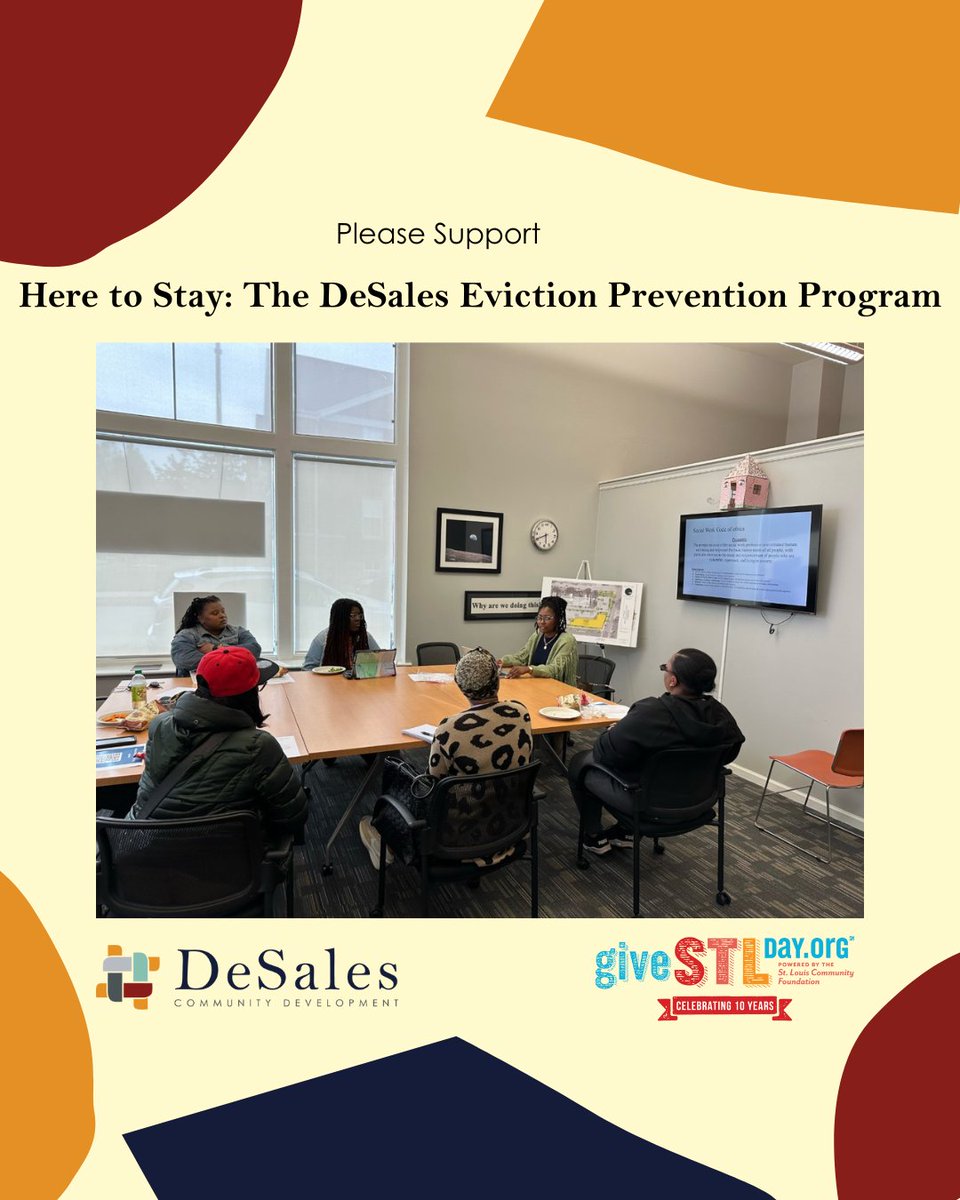 Reason 486 to support us on #GiveSTLDay ⤵️ 

Here to Stay: Our Eviction Prevention Program that also promotes financial stability. 

Help us help residents stay in their homes ➡️ givestlday.org/desales