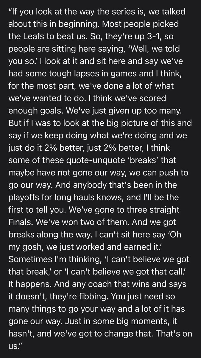 Chris_Krenn's tweet photo. Long quote, but some good stuff in here from Jon Cooper on what he’s liked from the #Bolts process so far in the series. https://t.co/CZjfxnuRMP