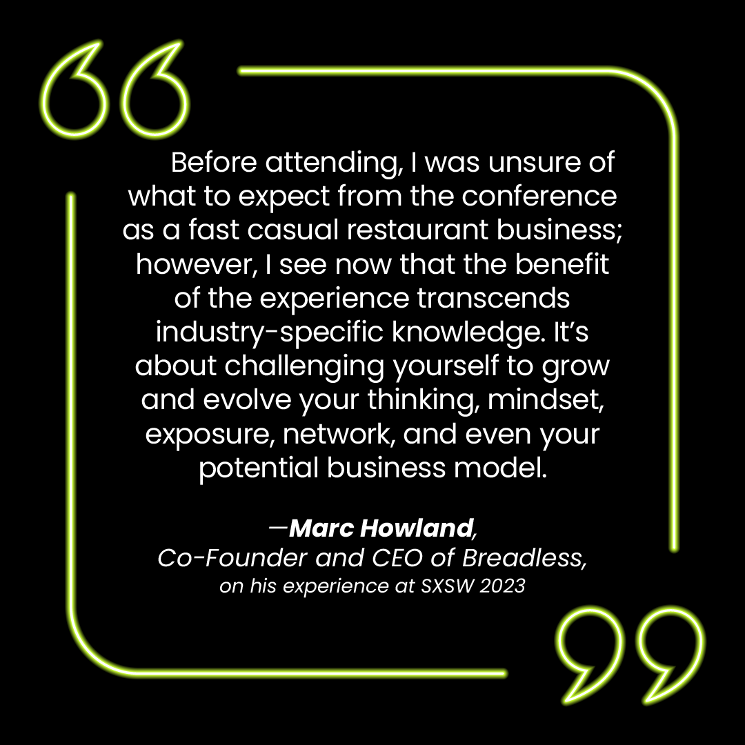 venture313's tweet photo. Another #TBT win for @sxsw - it's the conference that keeps on giving. This Venture 313 #founder was blown away by what he learned. @eatbreadless 

#Detroit #entrepreneur #professionaldevelopment #SXSW2023 https://t.co/cYEdrujLOE