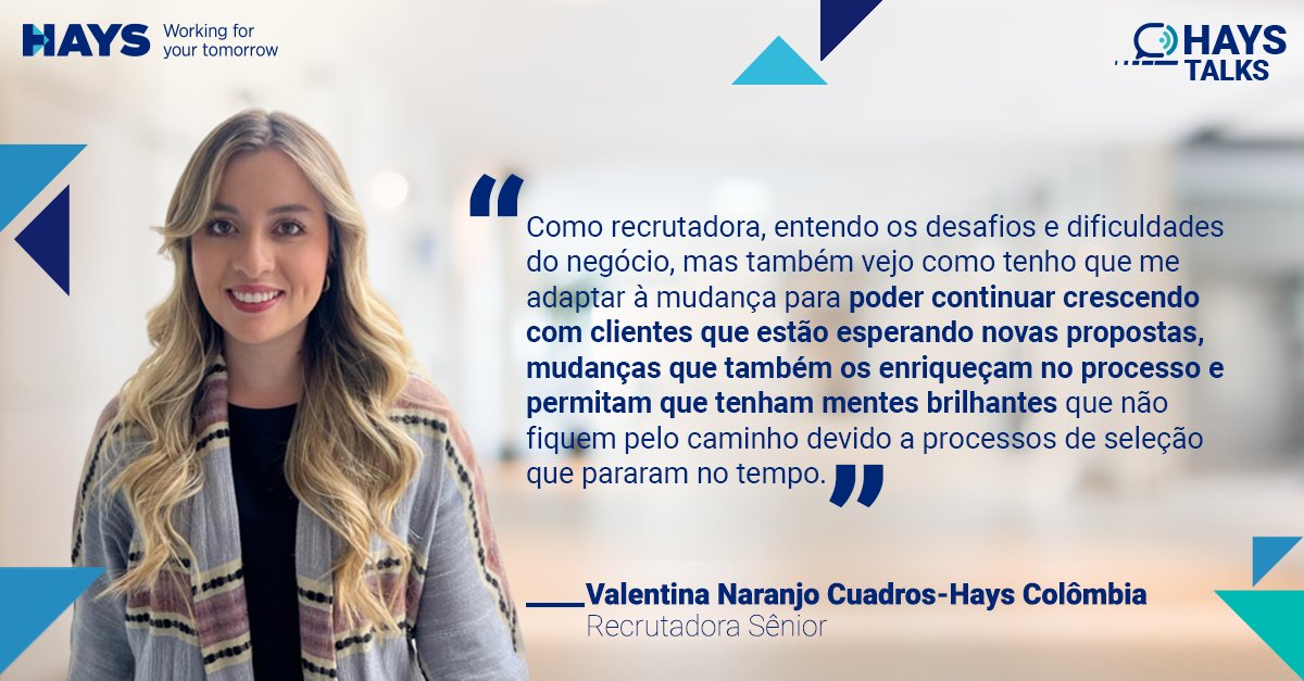 Hays_Brasil's tweet photo. É importante garantir que o processo de #recrutamento seja equitativo para todos os #candidatos. Nossa expert Valentina Narrando Cuadros compartilha sua visão sobre as #estratégias de #Diversidade, #Equidade e #Inclusão (#DE&amp;I): https://t.co/EB3PBx7dJx https://t.co/L469NMtak6