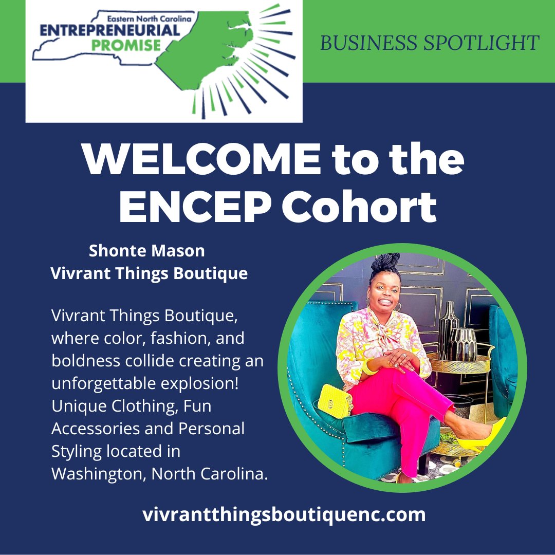 EasternNcep's tweet photo. Welcome to ENCEP Cohort IV Shonte Mason, Owner of VIVRANT THINGS BOUTIQUE
https://t.co/soCHQSM8qj
#BizSpotlight https://t.co/hmVSocYoiN