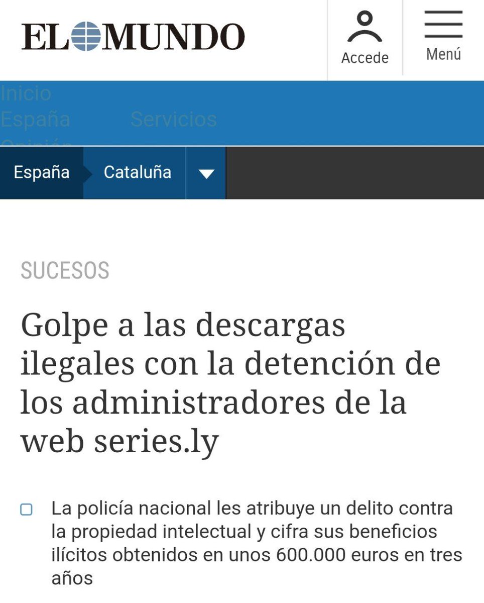 dbravo's tweet photo. La sentencia absolutoria de https://t.co/MqNOjo6ZWm ha sido declarada FIRME hoy. No era una web de piratería.

Hora de recordar titulares como estos: https://t.co/0iz8eAkrM6